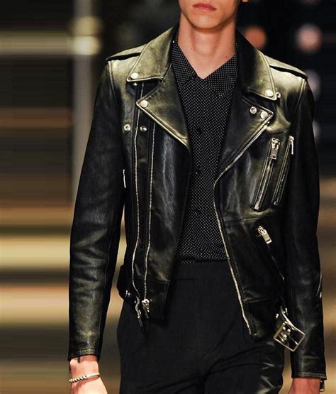 ysl fringe mens jacket|ysl leather coats.